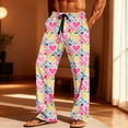 thumbnail image 2 of Stamzod Mens Plaid Pajama Pants Plus Size Fashion Summer Valentines Lounge Pants Men Casual Soft Sleep Pants with Pocket Multicolor C L, 2 of 9