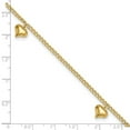 thumbnail image 2 of 14k Gold Polished 3 Puffed Love Heart 9inplus 1inch Ext Anklet 9 Inch 9mm Wide Anklet for Women, 2 of 2