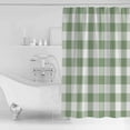 thumbnail image 2 of Shower Curtain Bathroom Set Sage Green Buffalo Plaid Waterproof Fabric Shower Curtains with Grommets&Hooks Country Gingham Check Privacy Bath Curtain for Bathtub 72x72in, 2 of 7