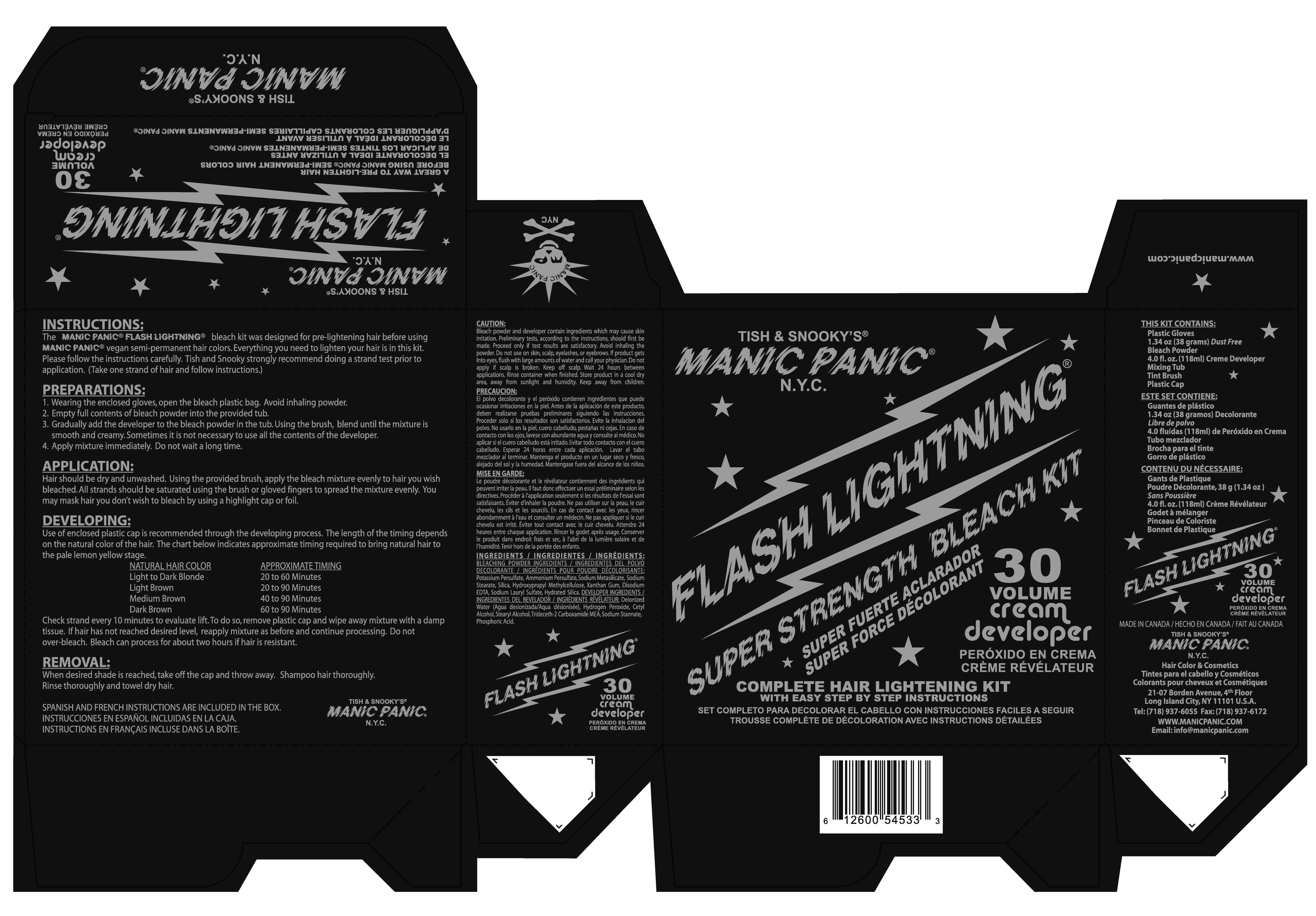 Manic Panic Flash Lightning® Bleach Kit - 30 Volume Cream Developer –  LOUD PIZZA RECORDS