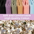 thumbnail image 2 of CoCoMangos 6 Pairs Ruffle Socks Soft Cute Frilly Turn-Cuff Long Casual Slouch Cotton Crew Socks for Women Gifts, 2 of 7