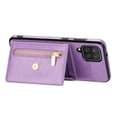 thumbnail image 4 of Decase for Samsung Galaxy A12 5G Case with Card Holder,Slim Envelope Crossbody Lanyard Flip Magnetic Folding Purse Protective Back Case with Zipper Pocket Kickstand Shoulder Strap for Women,Purple, 4 of 6
