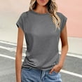 thumbnail image 2 of Taqqpue Summer Tops for Women Short Sleeve Crew Neck Casual T Shirts Solid Color Trendy Fashion Shirts Loose fit Beach Vacation Outfits, 2 of 6