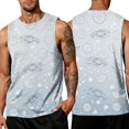 thumbnail image 2 of GrmtClth Hawaiian Tank Top For Men Tropical Lobster Palm Citrus Graphic Loose Fit Summer Cruise Tank Top Casual Outerwear Vacation Tee Enhanced With Understated Ocean Details Green M, 2 of 6