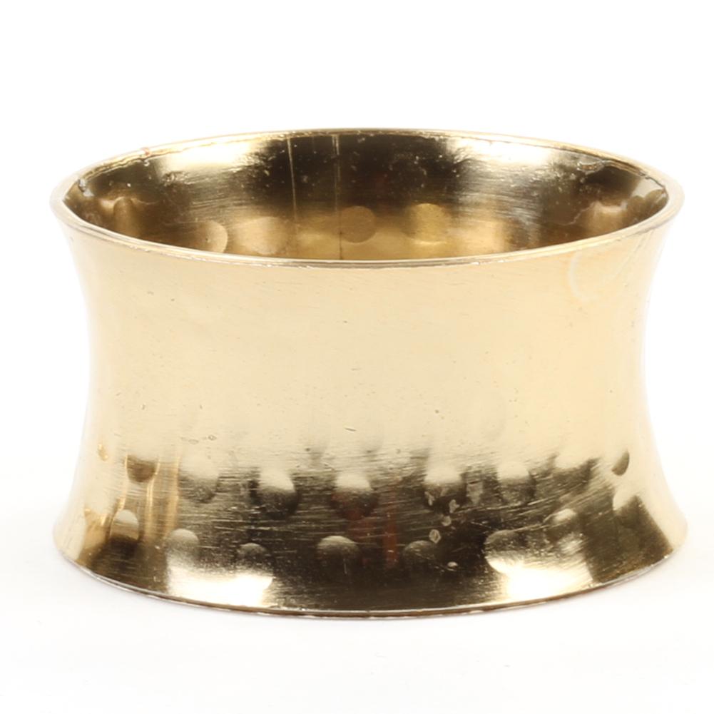 Koyal Wholesale 12Pack Hammered Metal Napkin Rings, Gold for Weddding