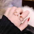 thumbnail image 4 of Small Flower Moon Ring With Heart Crystal Flower for Index Finger Women Jewelry Elegant Everyday Jewelry Gifts, 4 of 8
