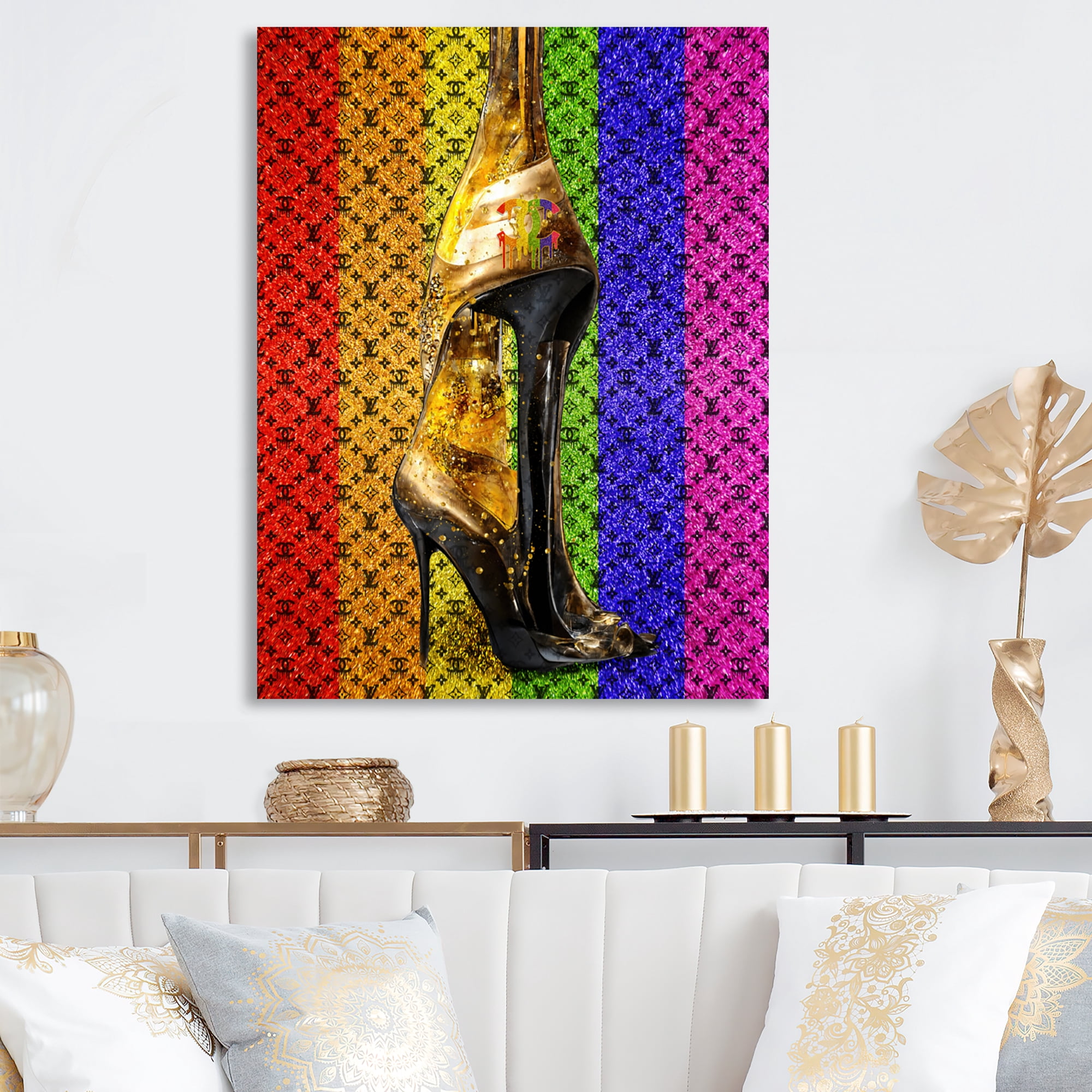 Designart High Fashion High Heel V Canvas Wall Art