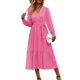 thumbnail image 1 of Vestido PRETTYGARDEN Floral Boho Cruzado con Escote en V y Volantes Maxi M, 1 of 7