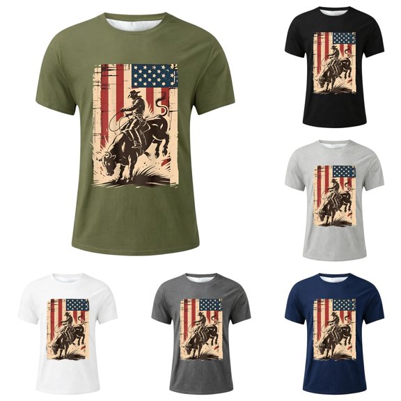 WERYOUNG Boys Graphic Tees With Cowboy Print Fashionable Short Sleeve Crewneck T Shirts For Children Youth Back To School Comfortable Tops 2-3 Years