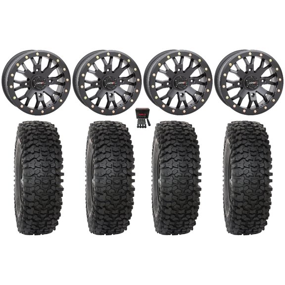 System 3 SB-4 14" Wheels Black (6 1) 30" RC500 Tires Sportsman RZR Ranger