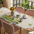 thumbnail image 3 of Easter Eggs Table Cloths for 8 Foot Rectangle Tables, Spring Flowers Truck Leaves Butterflies Beige Patio Waterproof Elastic Fitted Tablecloths, Washable Rectangular Table Cover for Camping, 3 of 8