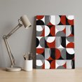 thumbnail image 4 of Ships Next Day Canvas Wall Art 8"x12", Red Grey Wood Framed Canvas Print Painting, Abstract Retro Middle Century Geometric Art Ready to Hang Small Picture Wall Decor for Home Hallway Bathroom Bedroom, 4 of 9