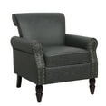 thumbnail image 6 of DREAMSIDEA Faux Leather Accent Chair Upholstered Armchair Morden Comfy Living Room Sofa Chair, Black, 6 of 6