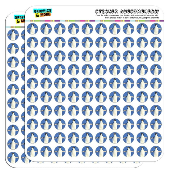 Penguin Funny Bird 1/2" (0.5") Scrapbooking Crafting Stickers