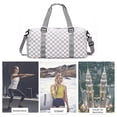 thumbnail image 2 of Oxford Fitness Bag Multifuncional Plaid Sports Bag para Hombres Mujeres (Gris), 2 of 9