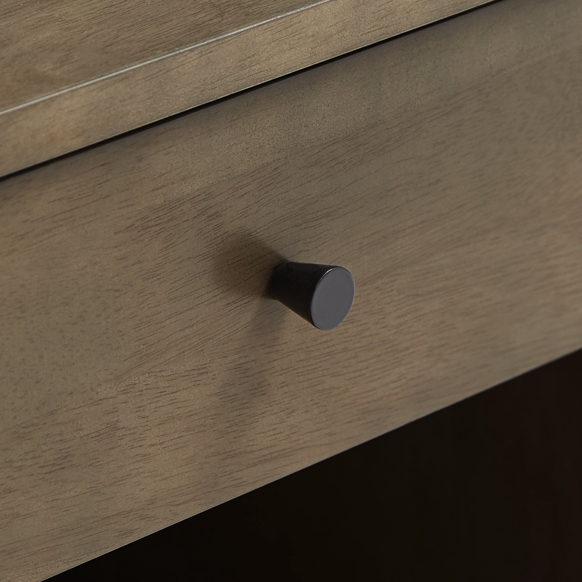 Weston Home Aleph 1-Drawer Wood Nightstand, Light Charcoal Grey Finish