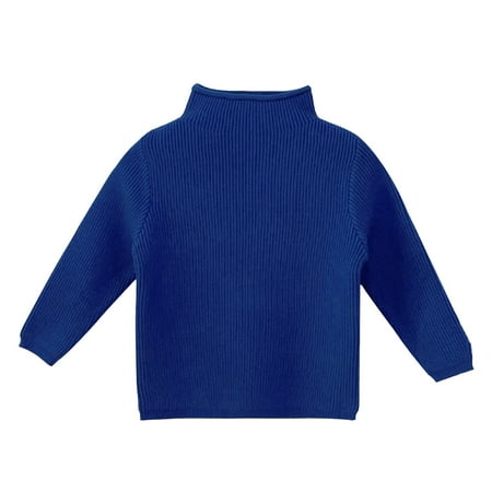 

Toddler Children Boys Girls Ribbed Half Turtleneck Winter Sweater Base Sweater Solid Color