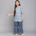 thumbnail image 4 of Traditional Cotton Kurti Set with Pant for Girls, Cultural Wear for Kids,02, 4 of 4