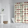 thumbnail image 2 of Beige Christmas Santa and Train Pattern Shower Curtain 72"x72" ,Bathroom Decorative Shower Curtains Set with 12 Hooks,Modern Waterproof Washable Shower Curtain, 2 of 6