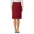 thumbnail image 3 of INSPIRE CHIC Women's Business Pencil Skirt High Waist 2025 Formal Work Knee Length Skirts XL Red, 3 of 5