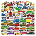 thumbnail image 1 of 50 pegatinas para camiones infantiles, pegatinas de ingeniería para vehículos, para decorar equipaje, cuadernos y tazas, impermeables, para niños., 1 of 5