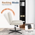 thumbnail image 6 of Criss Cross Chair, Cross Legged Office Chair, Wide Comfty Desk Chair, No Wheels Armless Computer Task Chair, Swivel Fabric Vanity Home Chair, Height Adjustable, 6 of 9