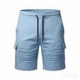 thumbnail image 6 of Thousandth Men's Summer Vacation Casual Lightweight Elastic Waist Outdoors Set Pocket Solid Color Drawstring Running Pants Bandage Fashionable Athletic Shorts, 6 of 6
