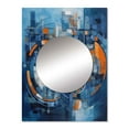 thumbnail image 2 of Designart "Equilibrium of Orange and Blue II" Modern Geometric Mirror Wall Decor - Modern Blue Abstract Large Mirror For Wall Art Decor - 32" x 24" Inch, 2 of 5