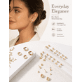 thumbnail image 3 of 12 Pairs 14K Gold Plated Flat Back Hypoallergenic Earrings for Women Men Surgical Stainless Steel Earrings for Sensitive Ears Small Gold Stud Hoop Cartilage Earring Stack Set,Gold 02, 3 of 6
