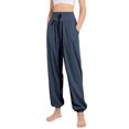 thumbnail image 1 of Pantalones de Yoga Casuales, Cómodos y de Pierna para Mujer Azul Oscuro XL, 1 of 7