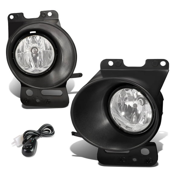 DNA Motoring Chrome Fog Light Kit w/Bezel Wiring harness Switch For 06-08 Ford F150 Lincoln Mark LT