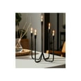 thumbnail image 3 of Modern Metal Iron Candelabra Candle Holder for Dining Tables - Five Architectural Arms Taper Candle Holders for Refined Centerpieces - Elegant Candlestick Holder for Home Decor - 17", Black, 3 of 13