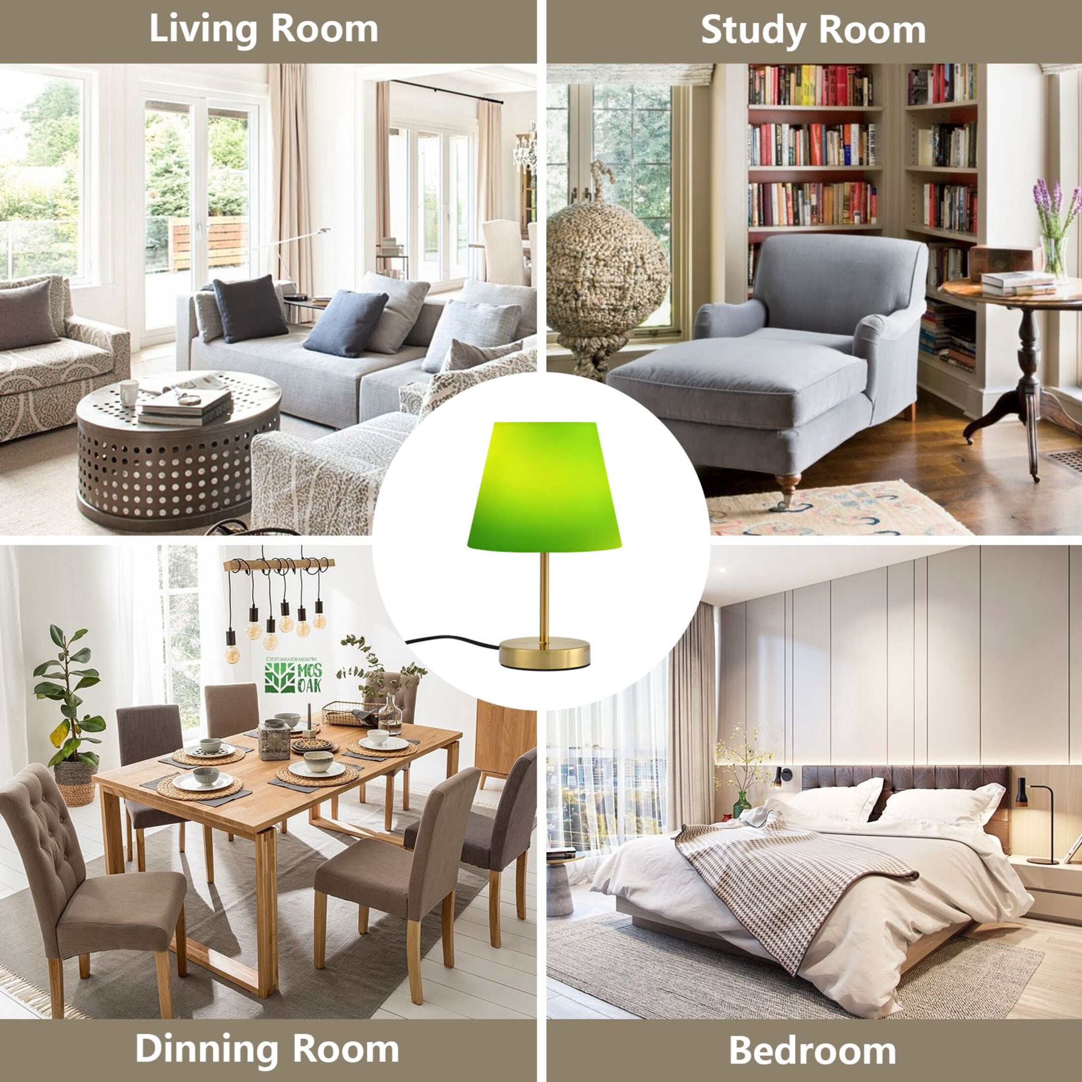 Adjustable 3-Color Light Desk Light Vintage Bronze Table Lamp For Bedroom Office Living Room Yellow Green Gradient Background