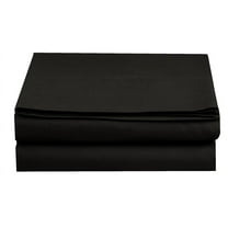 Set of 2 1500 TC Flat Sheet, California King Size, Black