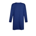 thumbnail image 4 of Lumento Women Plain Pockets T Shirts Tunic Long Sleeve Pockets Long T-shirt Navy Blue XXL, 4 of 4