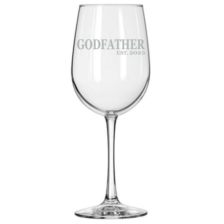 

Wine Glass for Red or White Wine Godfather Est 2023 (16 oz Tall Stemmed)