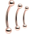 thumbnail image 2 of 14GA Rose Gold IP Over 316L Surgical Steel Curved Eyebrow Barbell Ring, 2 of 3
