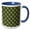 Blue/White, variant on 3drose, Art Deco Tropical Beach Palm Vacation Green Cut Out, 11oz Two-tone Blue Mug