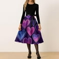 thumbnail image 4 of Fgvctg Valentine's Day Spring Dresses for Women 2026 Elegant Crewneck Vintage Cocktail Dresses Love Heart Graphic Soft 50's Dress Date-Night Long Sleeve A-Line Dressy Outfit Pink S, 4 of 4