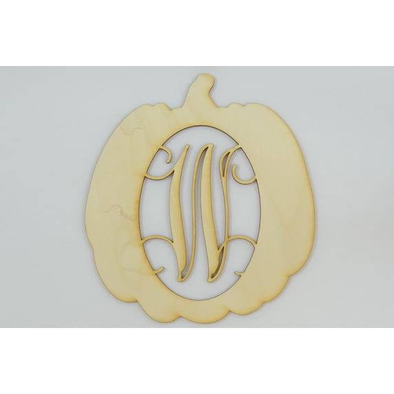 1 Pc, Large 16.75" X 17.25" X 1/8 Inch Thick Pumpkin Framed Monogram w/Vine Font Letter W Perfect For Diy Fall & Home Decor