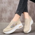 thumbnail image 5 of ibiyuan Orthopedic Dress Sneakers Women Knit Upper Embroidery Walking Shoes with Wide Width Arch Support Non- Sole Womens Platform Sneakers Casual Hands-Free Mary Jane Shoes Women Sports Shoes, 5 of 7