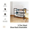 thumbnail image 3 of Costway Étagère à Chaussures à 3 Niveaux, Réglable en Inclinaison Plate, Organisateur de Chaussures, Support, 3 of 10