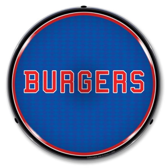 Collectable Sign and Clock Burgers LED Lighted Premium Sign