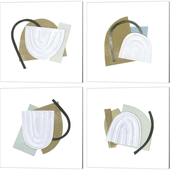 Great Art Now Mod Rainbow Collage by Emma Caroline 4 Piece Canvas Art Set Each 14"W x 14"H