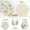 thumbnail image 4 of 6 Pcs Leaf Green Drink Coasters with Holder Absorbent Coaster Sets Cup Heat-Resistant Hot Pads Mats for Bar Table Protection, 4 of 7