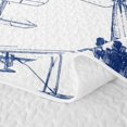 thumbnail image 5 of Erosebridal Navy Antique Biplane Twin Quilt Set for Boys Men, Cartoon Vehicle Print Twin Coverlet Set, 2 Pieces, 5 of 7