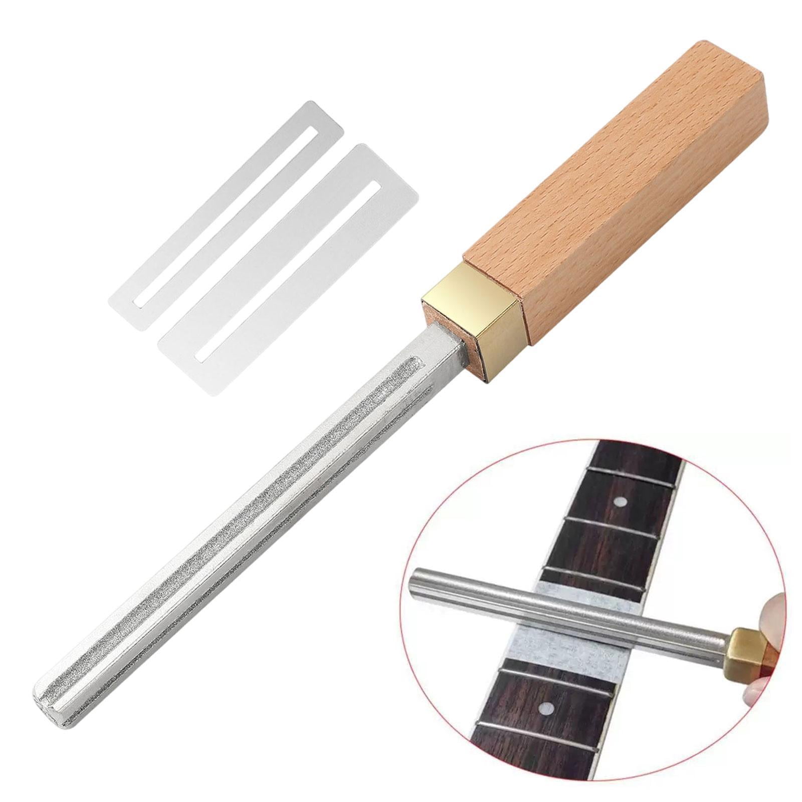 LeeQinersw Guitar Fret File Guitar Crowning File with 4 Crowning Grooves Fingerboard Protectors Repairing and Luthier Tools for Mandolin