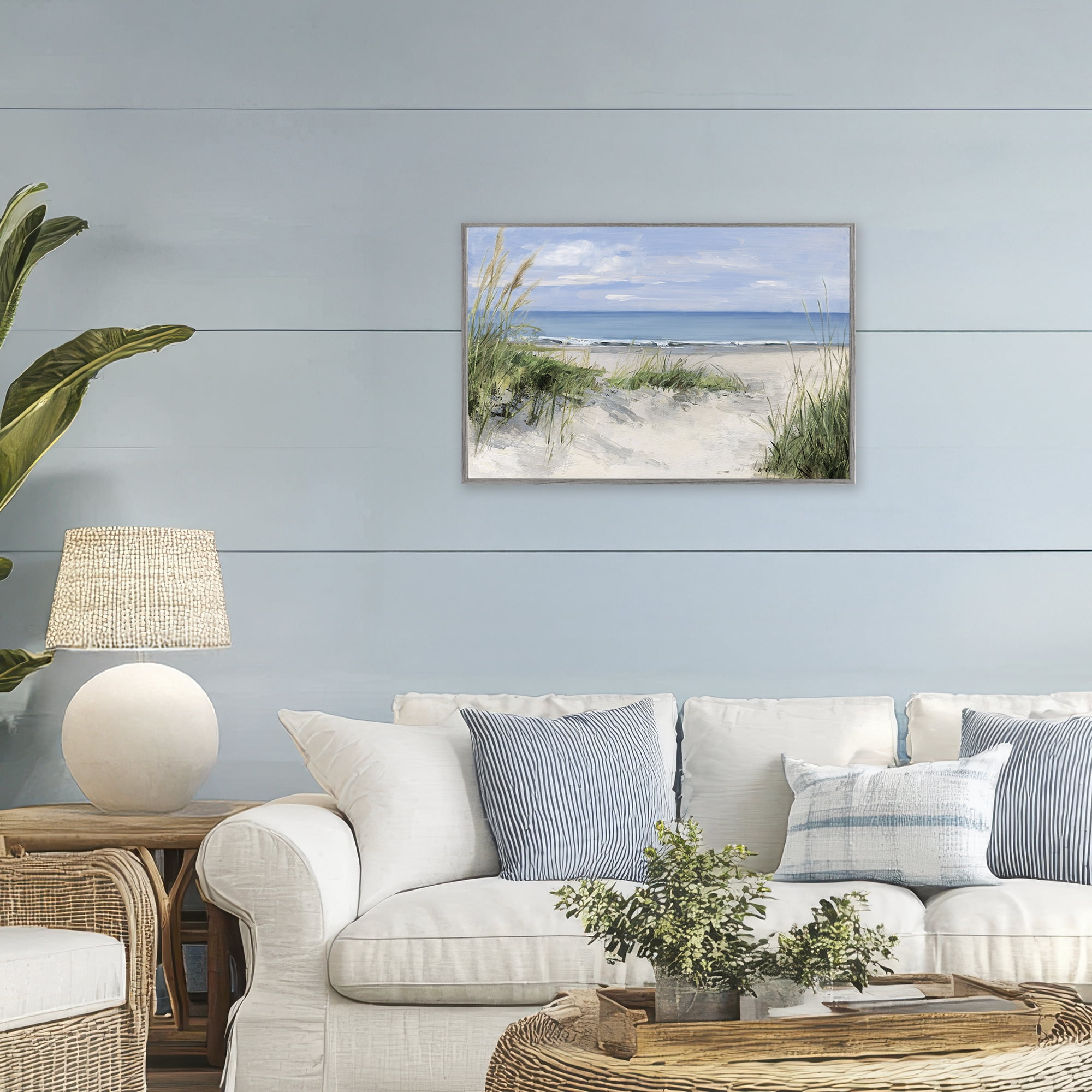 Stupell Industries Tall Grasses by Beach Coast Gray Framed Giclee Art, design by Sally Swatland