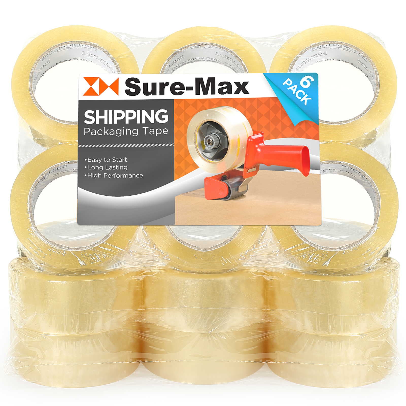 12 Rolls Parcel Tape Adhesive Roll Pack Tape Pack Film Clear 66m 0,01 €/M 