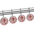 Love Cupid Heart Crystal Glass Shower Curtain Hooks Rings Decorative